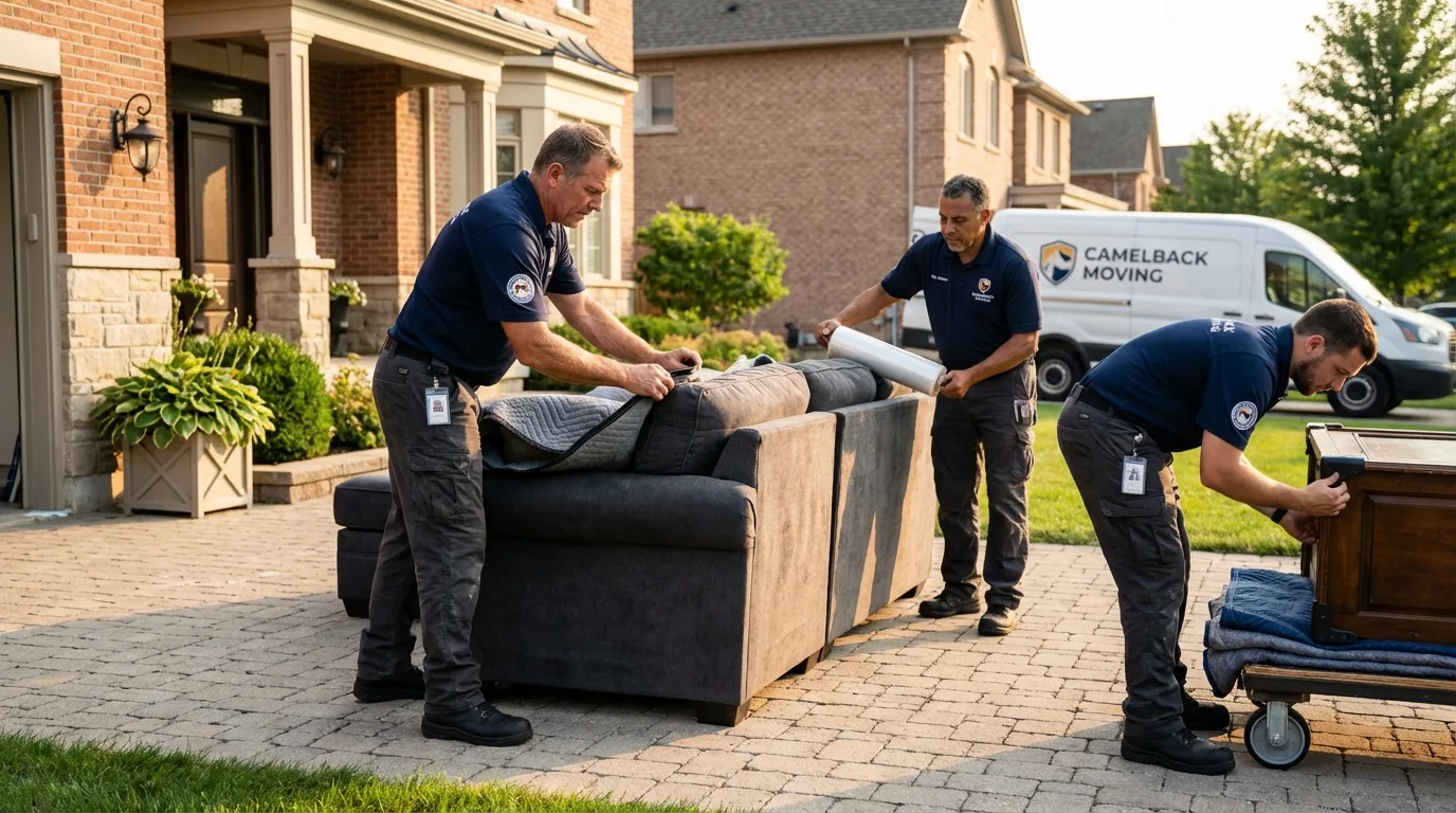Large estate moving crew wrapping furniture in Pinebluff, NC